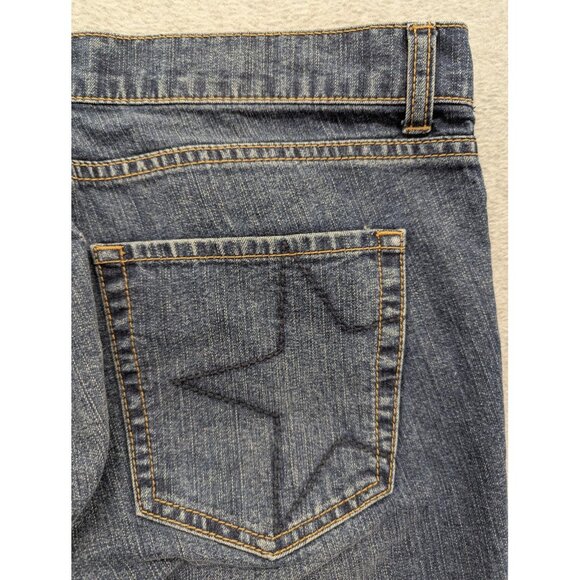 Abbey Dawn Jeans Womens 9 Blue Distressed Denim Skinny Star Pocket Y2K Grunge - Picture 15 of 16